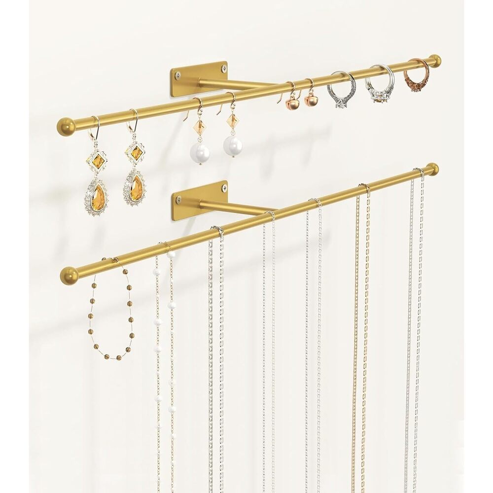 Wall Hanging Jewelry Organizer: 12.6'' Necklace Holder for Earring